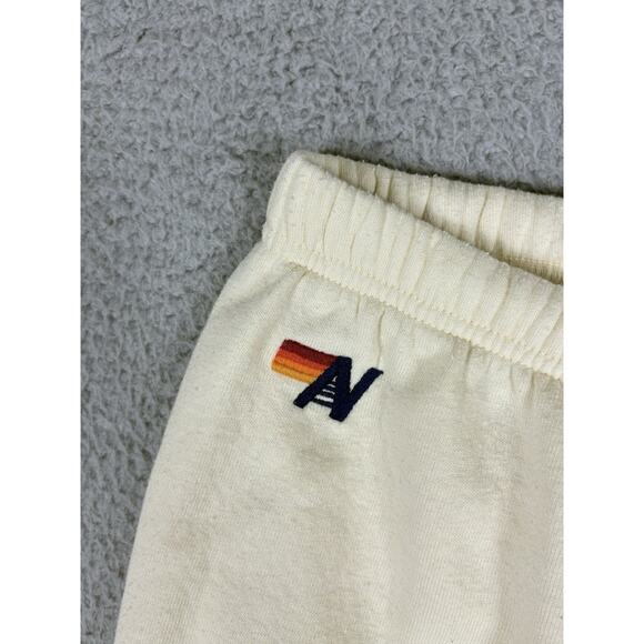 Aviator Nation Sweatpants Women’s Small Ivory Black Thunderbolt Lounge Jogger - Picture 5 of 12